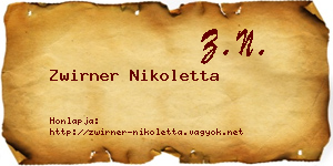 Zwirner Nikoletta névjegykártya